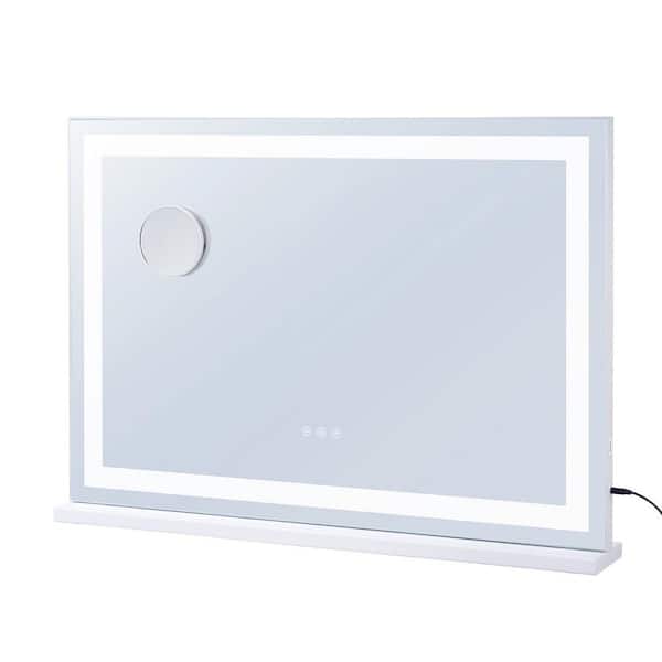 VEVOR Lighted Makeup Mirror, White, 22.5 in. W x 4.7 in. L, Modern, Classic, Art Demo, Square, Carbon, Cosmetic Mirror