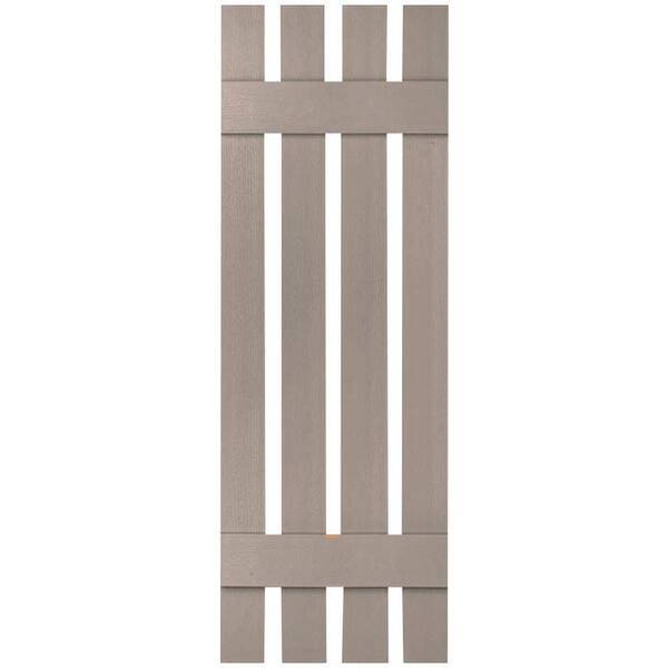 Ekena Millwork 16-1/4 in. x 30 in. Lifetime Vinyl Custom Four Board Spaced Board and Batten Shutters Pair Clay