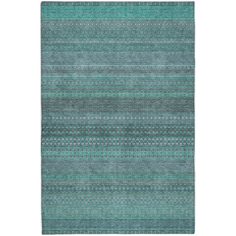 Dream Shag Premium Machine Washable Abstract ADS527 Turquoise 5 ft. x 7 ft. 6 in. Area Rug price history on PriceWatchPro