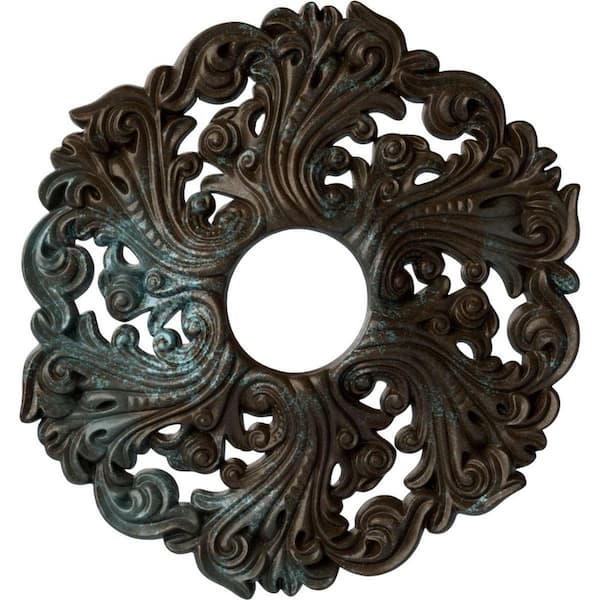 Ekena Millwork 1-3/4" x 19-5/8" x 19-5/8" Polyurethane Orrington Ceiling Medallion, Bronze Blue Patina