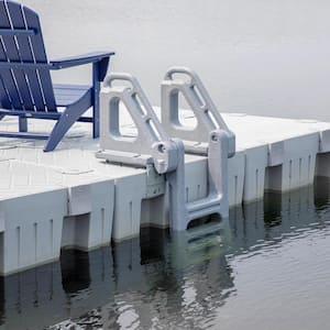 Flexx 4-Step Standard Flip-Up Polyethylene Dock Ladder Kit, Flip-Up Dock Ladder for Lake, Swim Ladder for Dock
