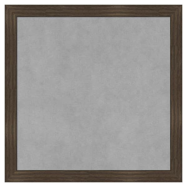 Amanti Art Woodgrain Stripe Chocolate 18 in. x 18 in Framed Magnetic Board