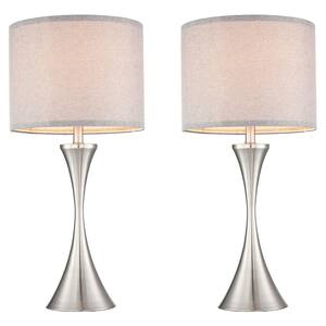 brushed nickel table lamps set of 2