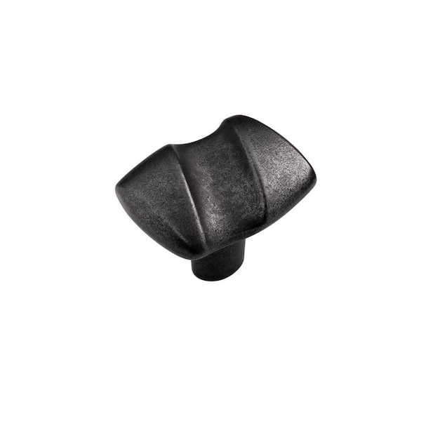 HICKORY HARDWARE 1-1/4 in. x 1-1/2 in. Serendipity Black Iron Cabinet Knob