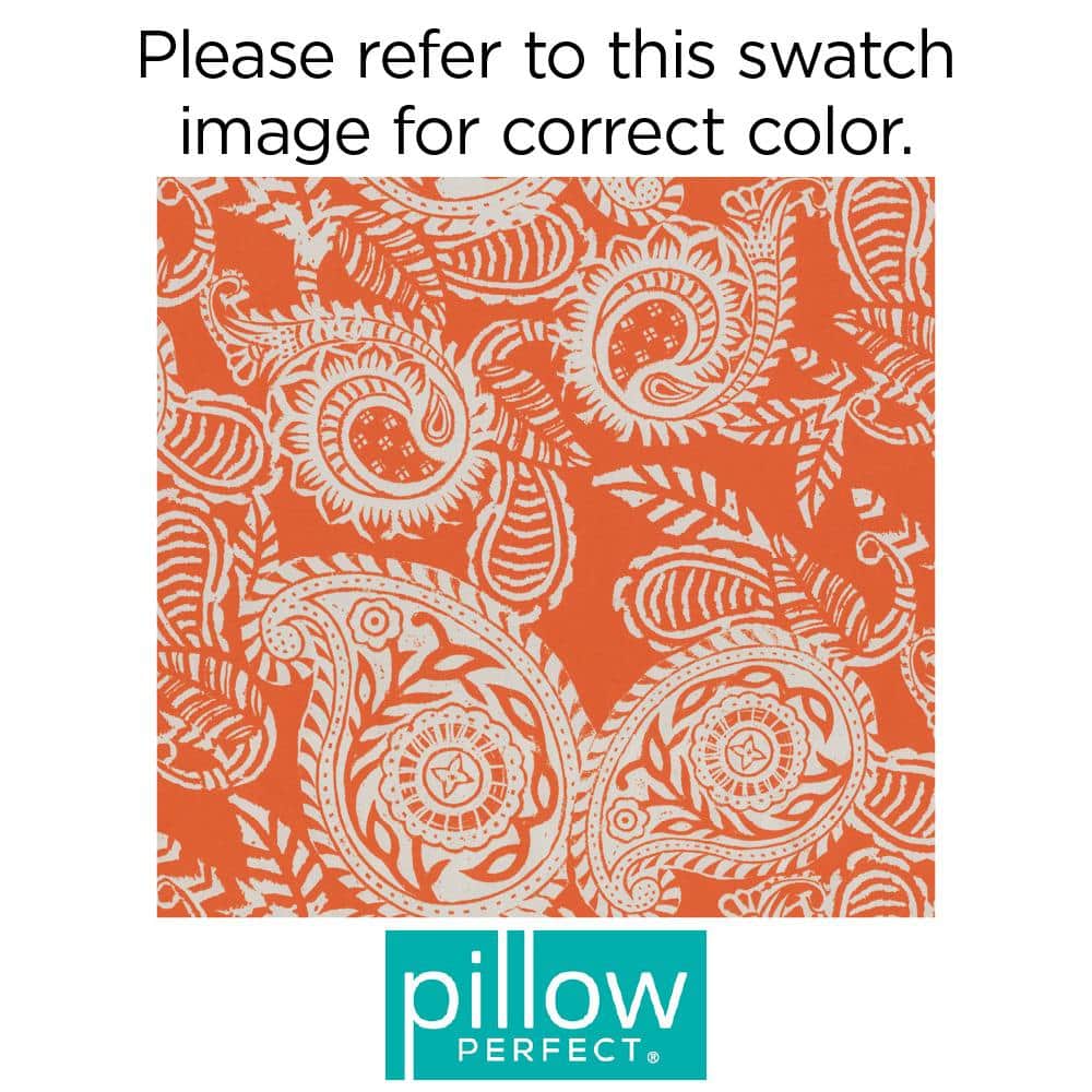 Addie Orange and White Paisley Rectangular Throw Pillow Set