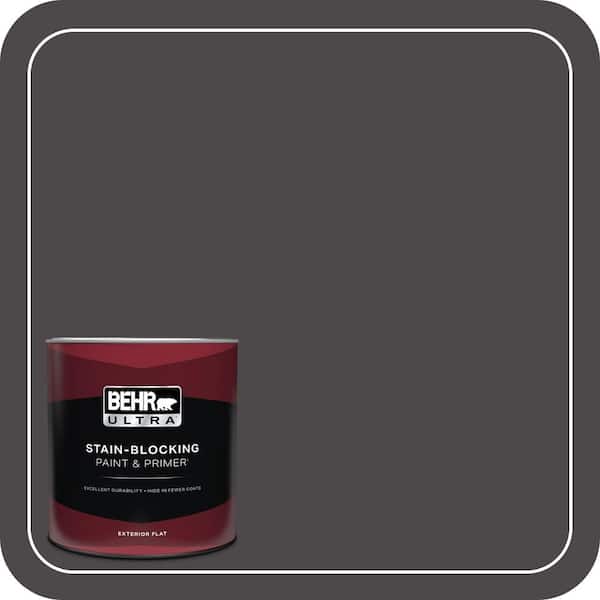 BEHR ULTRA 1 qt. #N530-7 Private Black Flat Exterior Paint & Primer