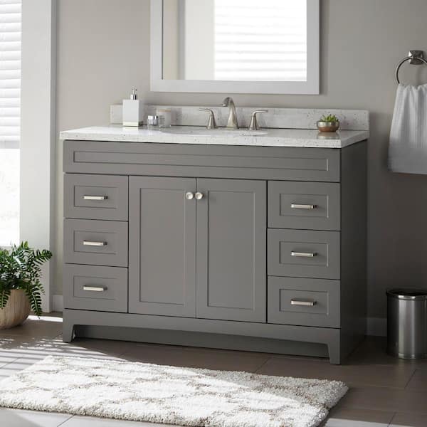 Thornbriar 48 in. W x 22 in. D x 34 in. H Bath Vanity Cabinet without Top in Cement