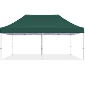 Commercial 10 ft. x 20 ft. Forest Green Pop Up Canopy Tent with Roller Bag