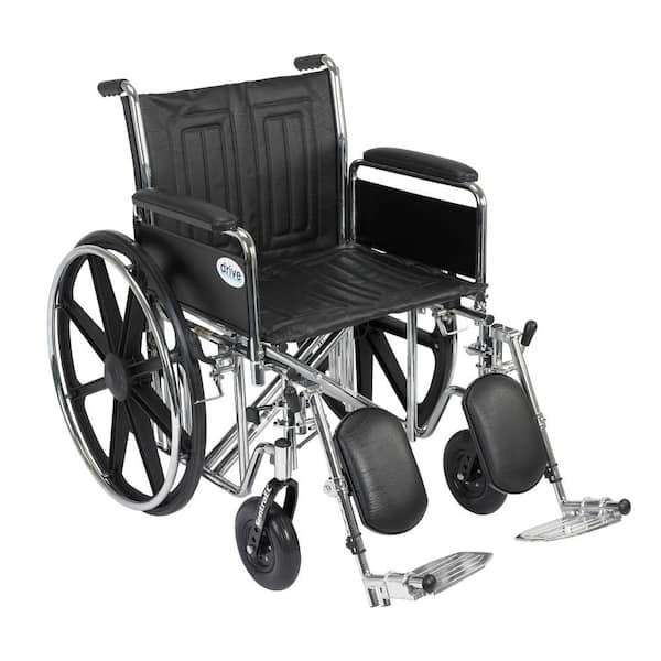 Drive Sentra EC Heavy Duty Wheelchair with Full Arms, Elevating Leg Rests and 20 in. Seat
