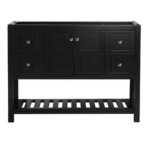 CLL Collections LLC Santa Monica 48 in. W x 18 in. D x 35 in. H Bath Vanity Cabinet Only Without Top in Black