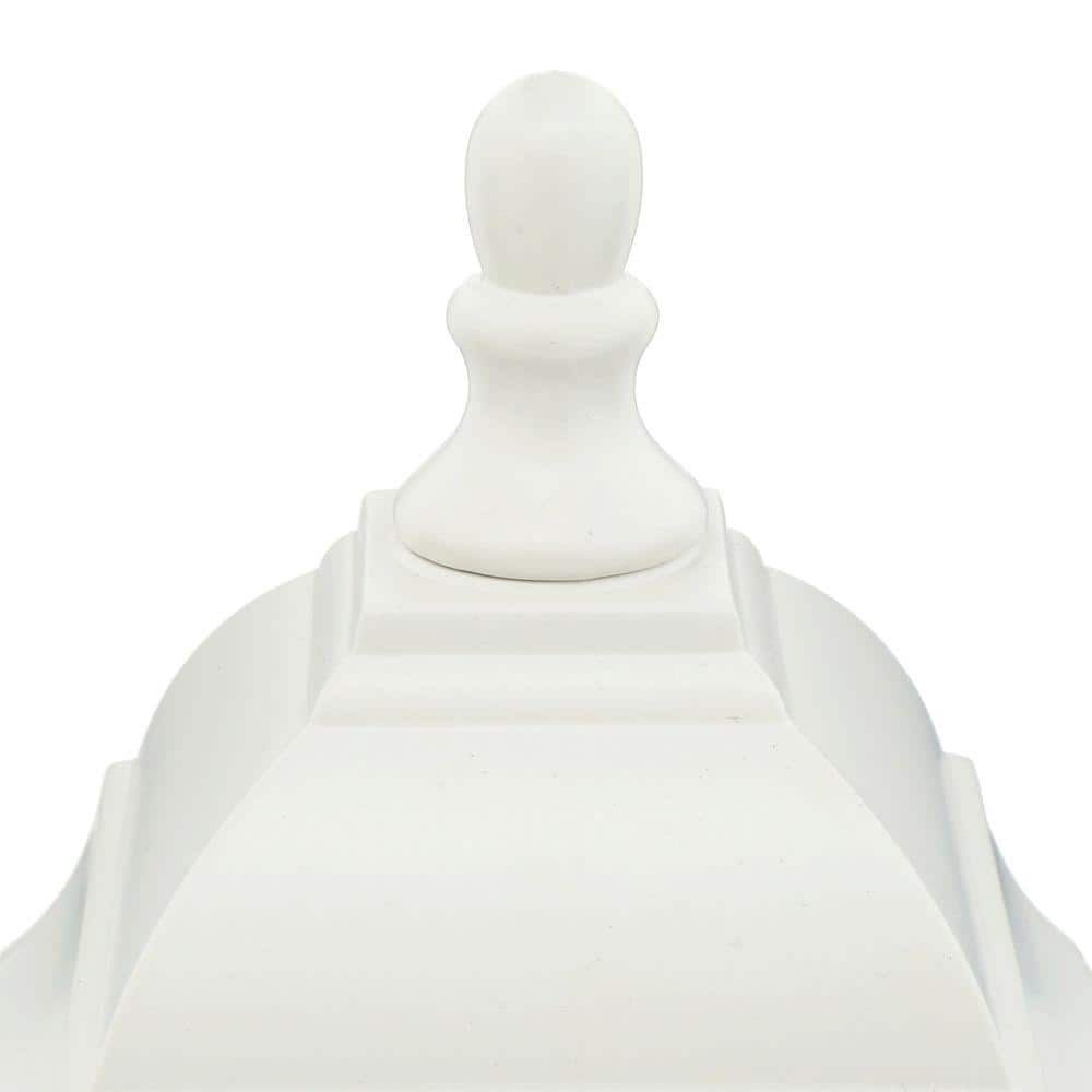 Briton Classic White Metal Outdoor Post Lantern - 14" Height