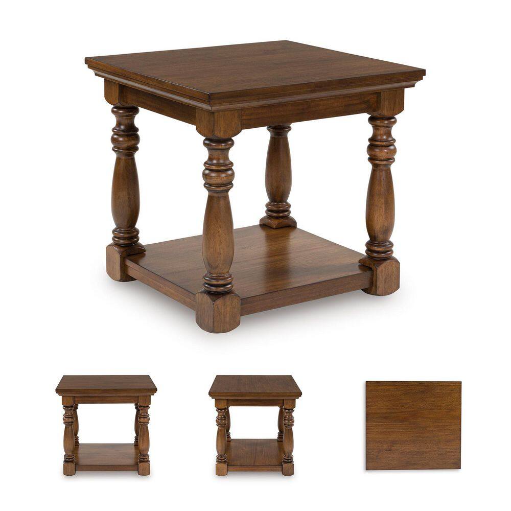 Sturlayne 26 in. Brown Rectangle MDF End Table with Shelf Storage - thumbnail 8