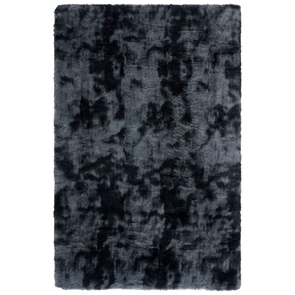 Rainbow Shag 6 ft. x 9 ft. Dark Gray Abstract Solid Area Rug