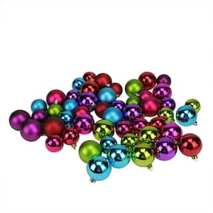 1.5 in. - 2 in. Multi-Color Shiny and Matte Shatterproof Christmas Ball Ornaments (50-Count)