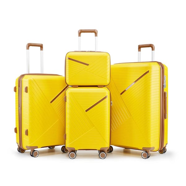 Nivencai 4-Piece Luggage Set (14/20/24/28), Expandable Lightweight Suitcase with 4 Double 360° Mute Spinner Wheels