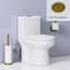 HOROW 1-piece 0.8/1.28 GPF Dual Flush Round Toilet in White with ...