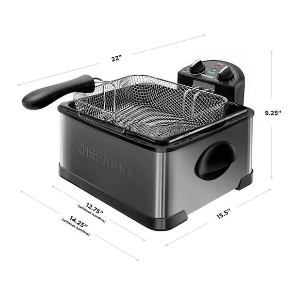 Chefman 4.5 Liter Deep Fryer Basket Strainer, Adjustable Temperature and  Timer