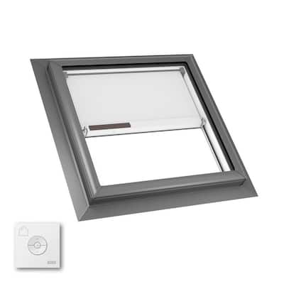 22-1/2 x 22-1/2 in. Fixed Self Flashed Skylight with Laminated Low-E3 Glass and White Solar Powered Room Darkening Shade