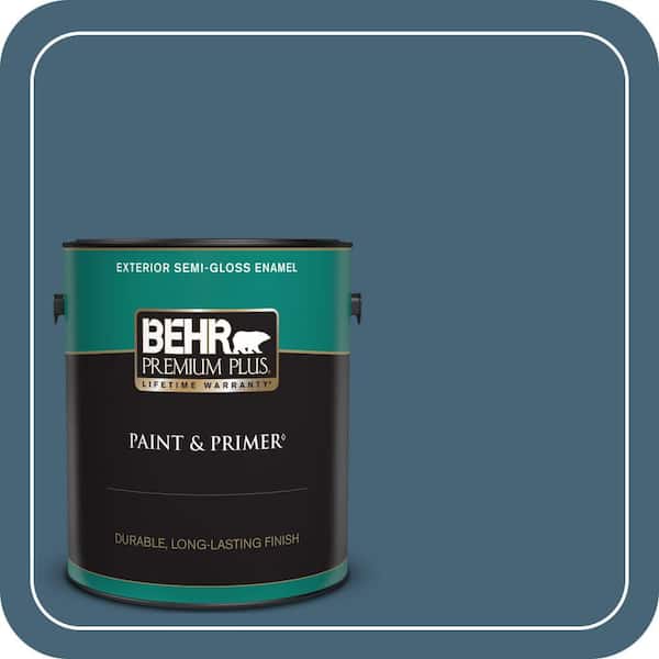 BEHR PREMIUM PLUS 1 gal. Home Decorators Collection #HDC-WR15-6 Winter Evening Semi-Gloss Enamel Exterior Paint & Primer
