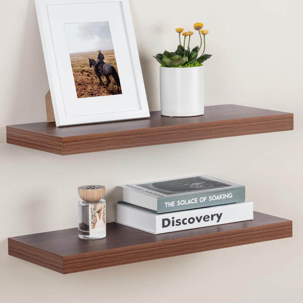 24 in. W x 9.3 in. D Rustic Decorative Wall Shelf Set of 2