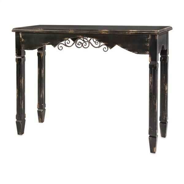 IMAX Manning Scroll Black Console Table