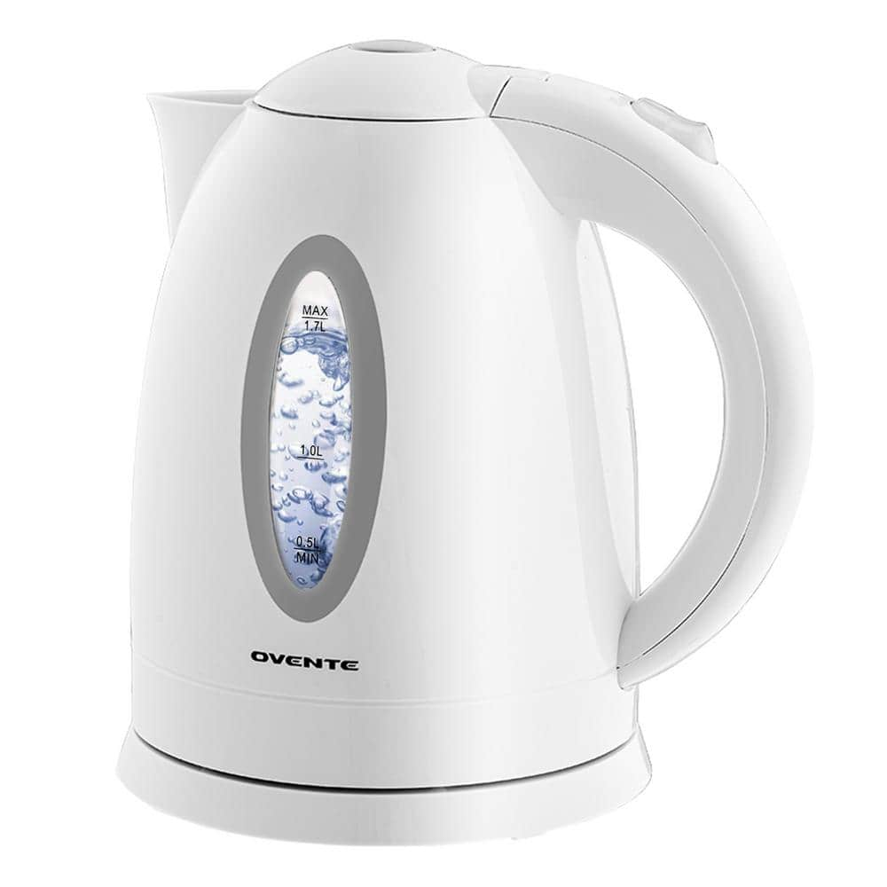 white plastic electric kettle