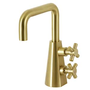 Constantine 2-Handle Single Hole Bathroom Faucet with Push Pop-Up in Brushed Brass