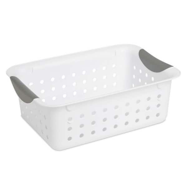16228012 Small Ultra Plastic Storage Organizer Basket, White (36-Pack)