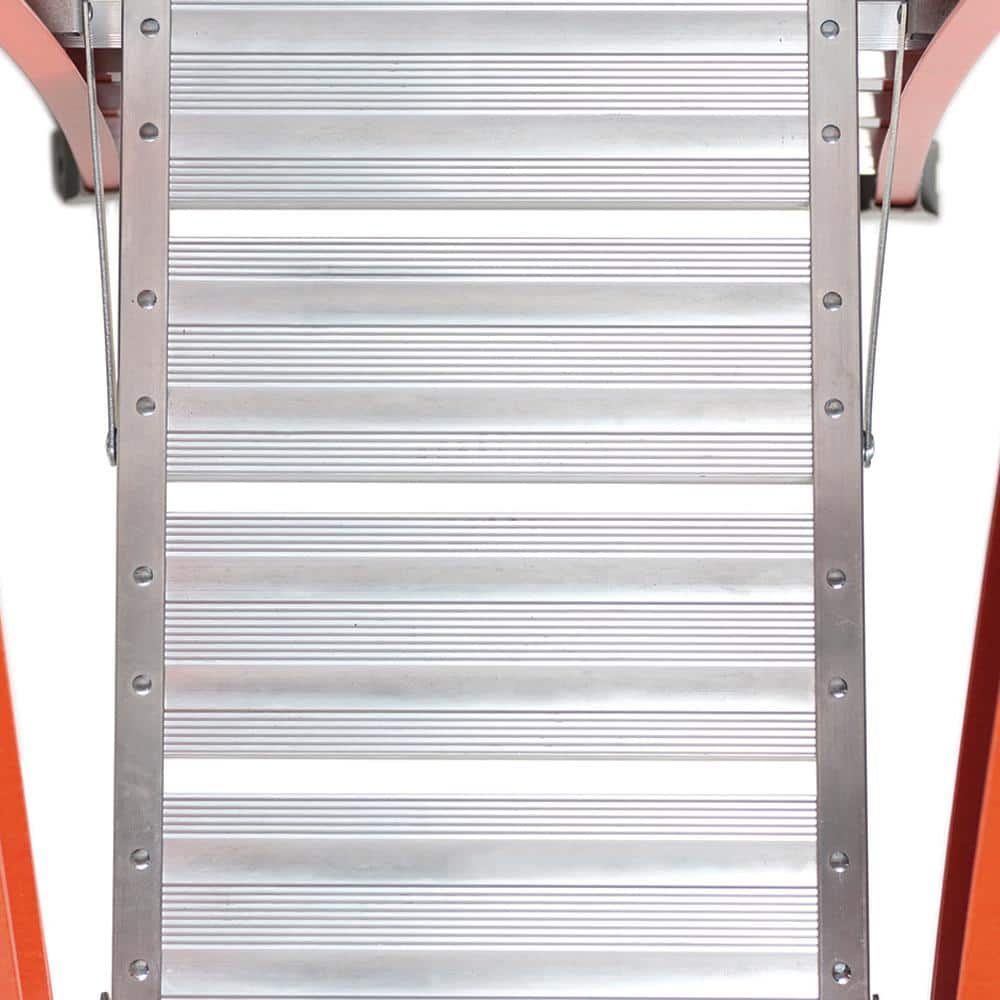 4 ft Orange Fiberglass Pinnacle Platform Ladder with 300 lbs Capacity