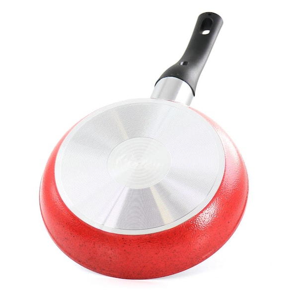 Better Chef 14 Diameter in. Aluminum Nonstick Deep Fryer Frying Pan in Red  with Lid 985117959M - The Home Depot