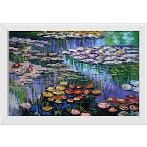 Water Lilies (pink) by Claude Monet Galerie White Framed Nature Oil Painting Art Print 28 in. x 40 in.