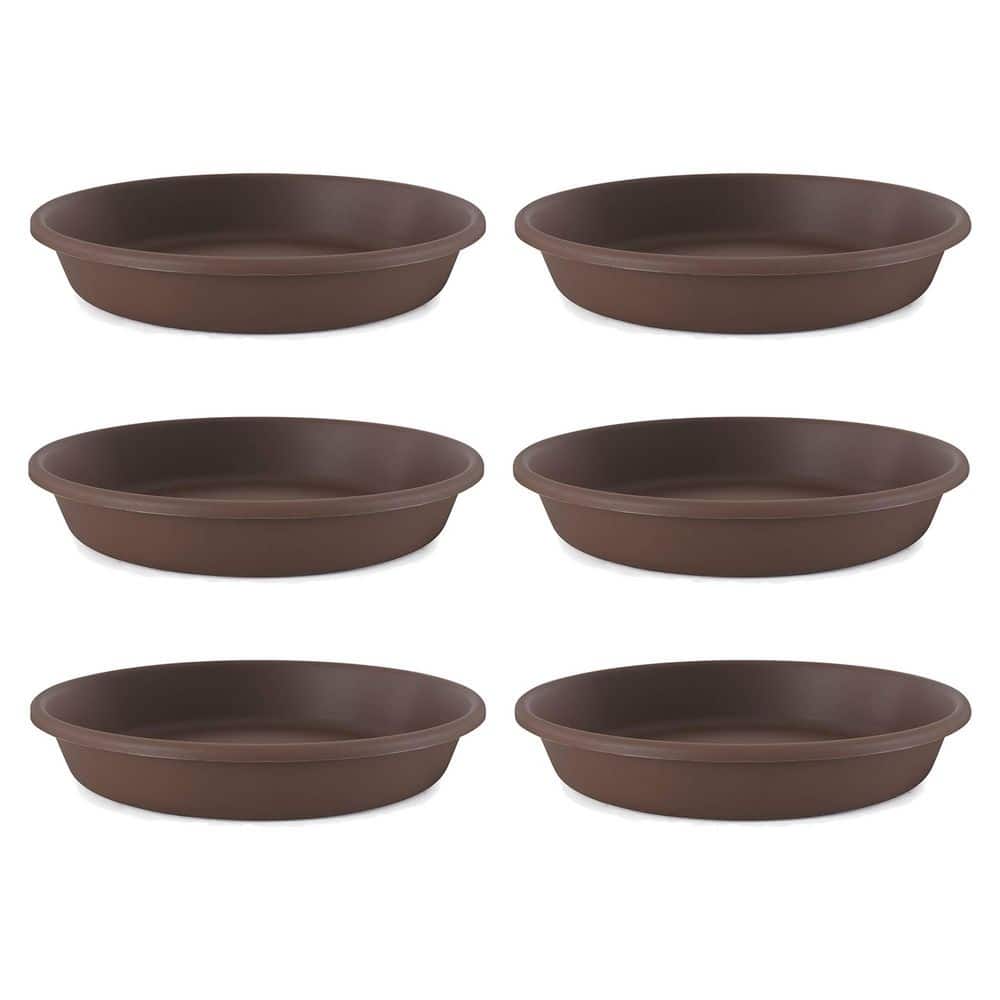 "Classic 21"" Deep Plastic Round Plant Pot Saucer, Brown (6 Pack)" price history on PriceWatchPro