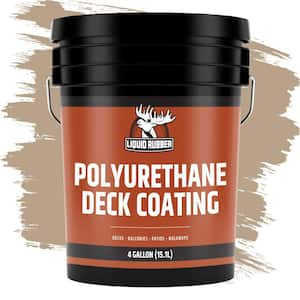 4 Gal. Smooth Neutral Beige, Polyurethane Deck Coating, Synthetic Rubber, Flat, Exterior Porch and Floor Paint