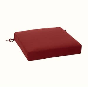 Oceantex 21 in. x 21 in. Nautical Red Square Outdoor Seat Cushion