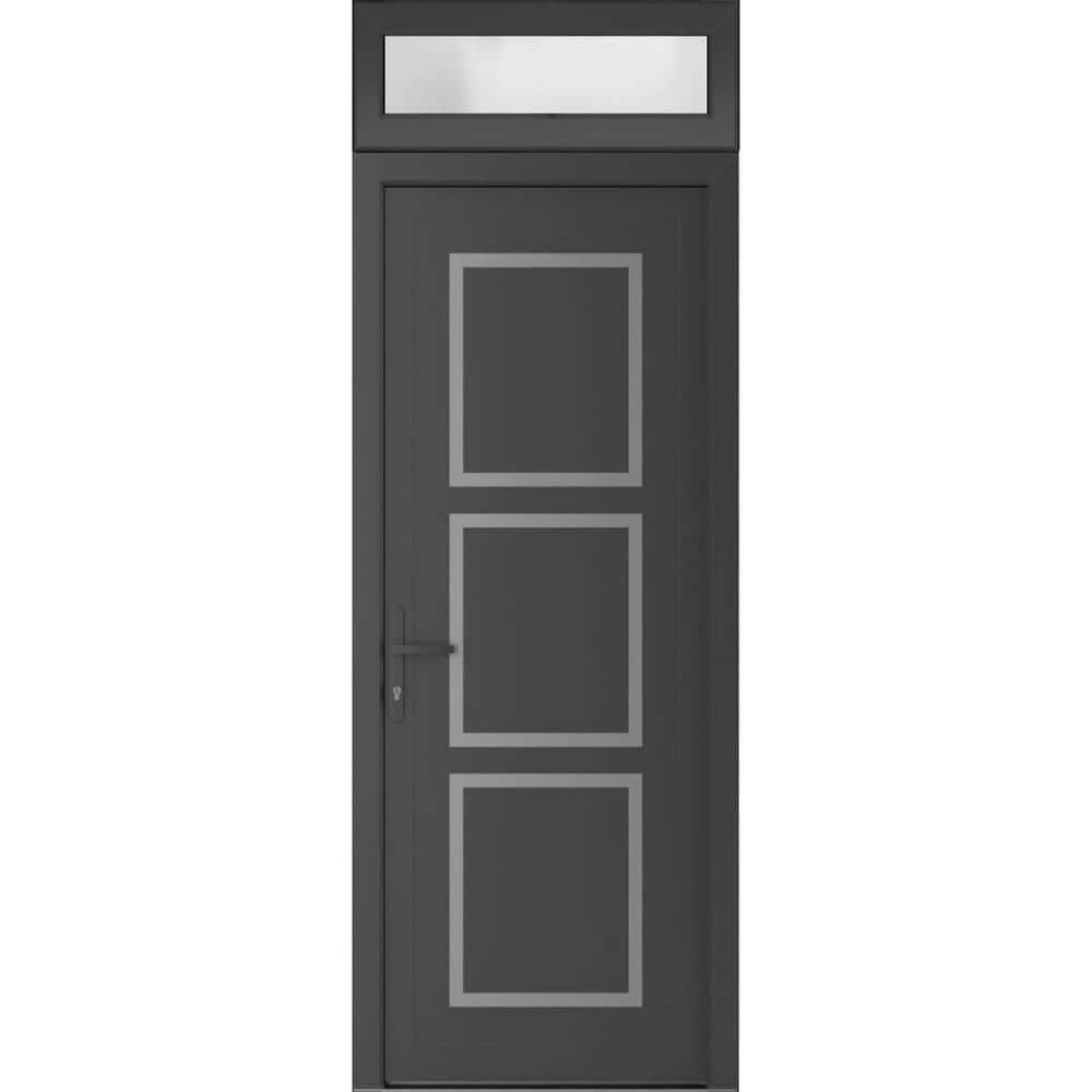 36 in. x 94 in. Right-hand/Inswing Frosted Glass Antracite Grey Steel Prehung Front Door with Hardware price history on PriceWatchPro