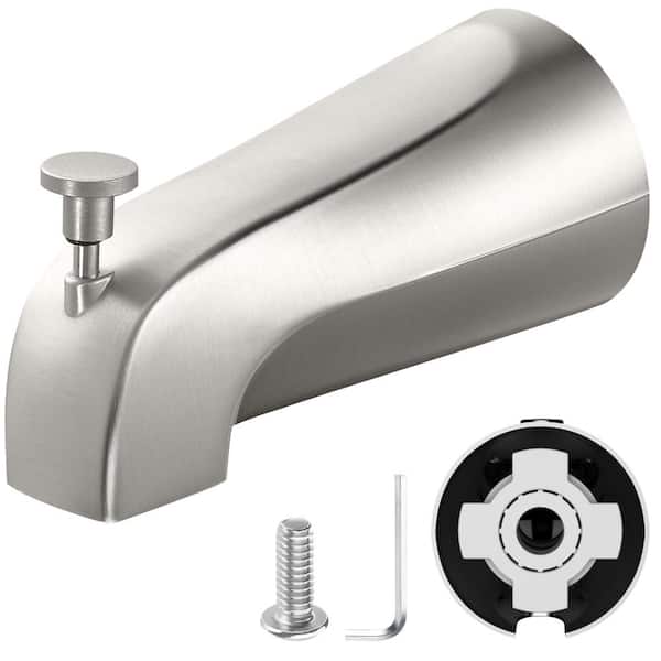 Brushed Nickel Tub Spout with Pull-Down Diverter for 1/2 in. Copper Pipe Slip-Fit Connection