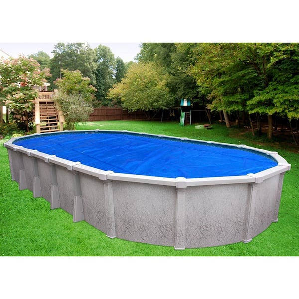 Oval Blue Silver Solar Pool Cover, 15 By 30 Above Ground Pool Solar Cover