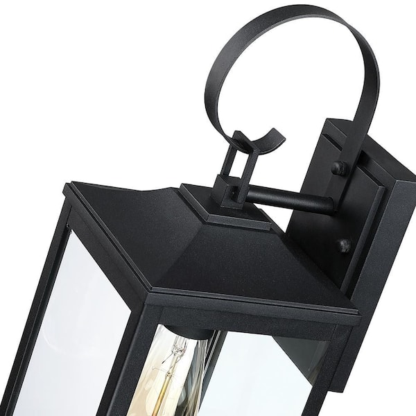 TRUE FINE Jefferson 2-Light 25.7 in. Black Large Outdoor Wall Lantern  Sconce Light TD40021OT - The Home Depot