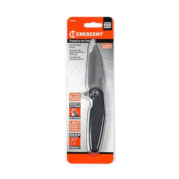 Crescent Tradesman 3.5 in. Composite Handle Pocket Knife CPK350C - The Home  Depot