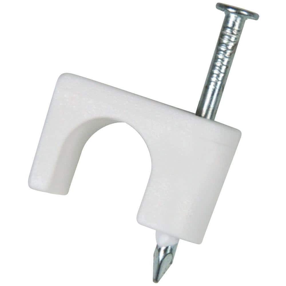 Cable Clips White Round or Flat VARIOUS SIZES and PACK 