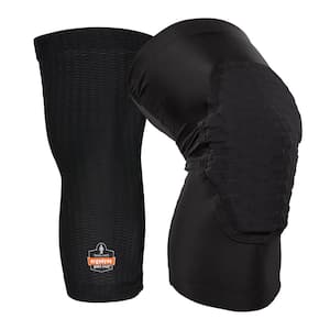 ProFlex Black Padded Foam Soft Shell Knee Sleeves with Pull Over Closure Light-Weight - Med/Large (Pair)