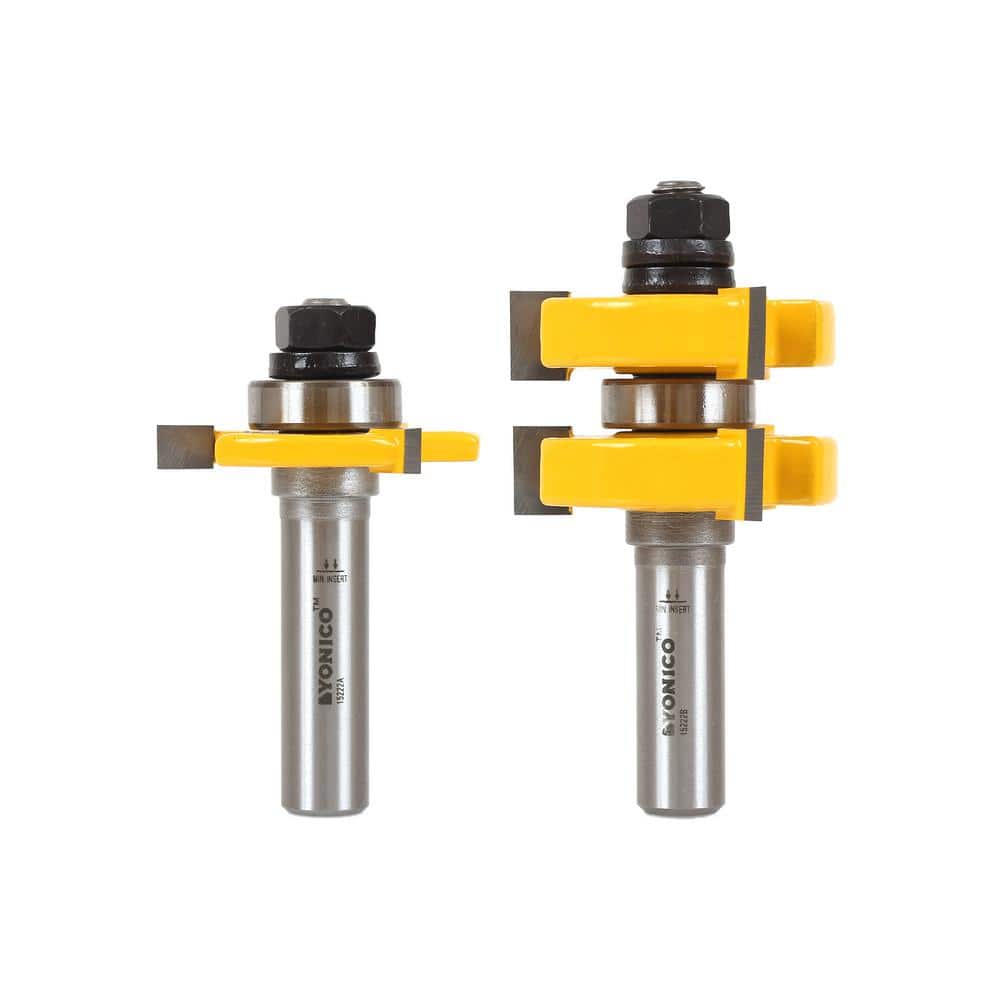 2X TONGUE AND GROOVE ROUTER BIT 1/4" SHANK T-TYPE 3-TOOTH CUTTER FOR WOOD BOARD 