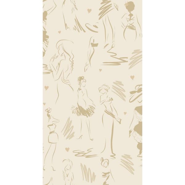 RoomMates 28.29 sq. ft. Glamour Beige Peel and Stick Wallpaper
