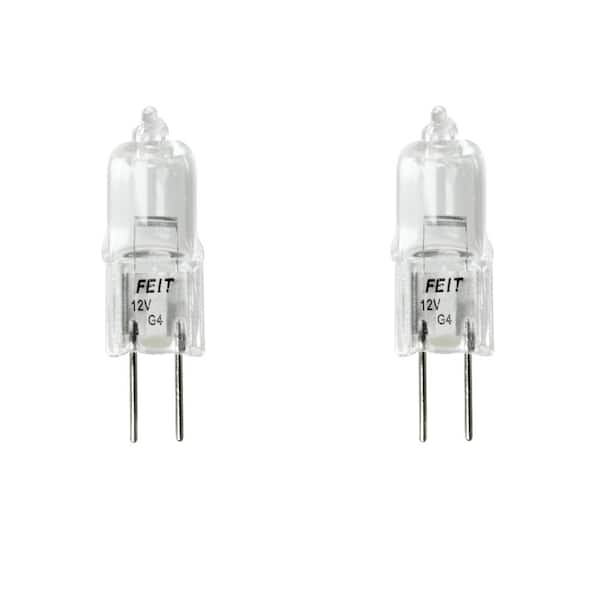 Feit Electric 10-Watt Bright White (2800K) T3 G4 Bi-Pin 12-Volt Dimmable Landscape Garden Halogen Light Bulb (2-Pack)