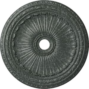 2-1/2" x 35-1/8" x 35-1/8" Polyurethane Viceroy Ceiling Medallion, Athenian Green Crackle