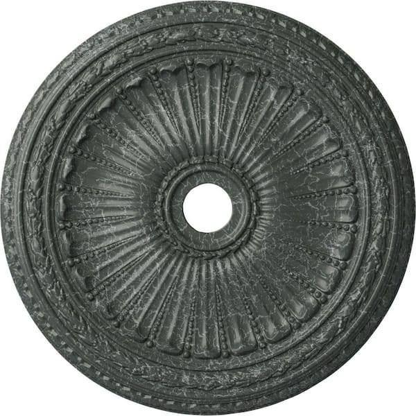 Ekena Millwork 2-1/2" x 35-1/8" x 35-1/8" Polyurethane Viceroy Ceiling Medallion, Athenian Green Crackle