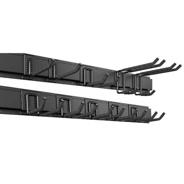 Garage Wall Mount Tool Organizer 64 in. Adjustable Metal Hooks Heavy Duty 620 lbs. Capacity for Garden and Yard Tools