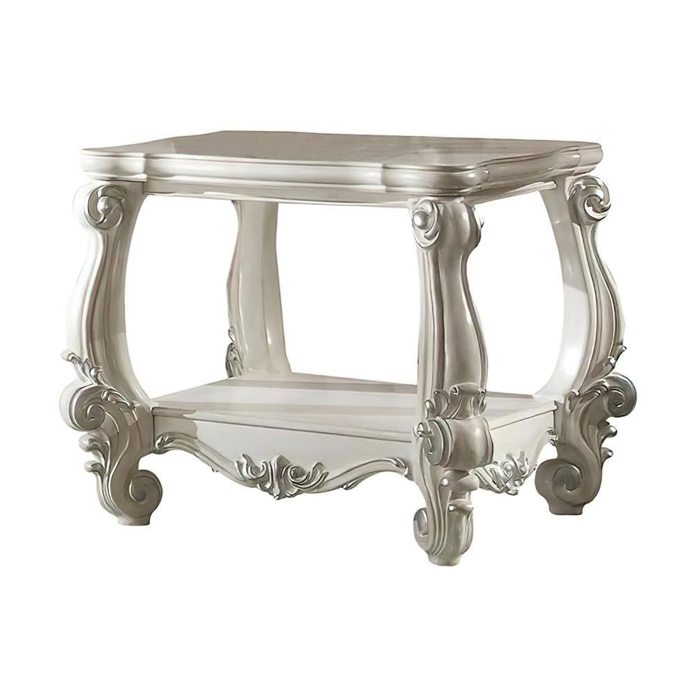 Versailles Classic Bone White 31" Square Wood End Table