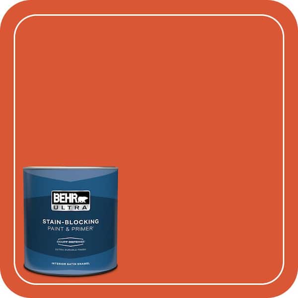 BEHR ULTRA 1 qt. #P190-7 Inferno Extra Durable Satin Enamel Interior Paint & Primer