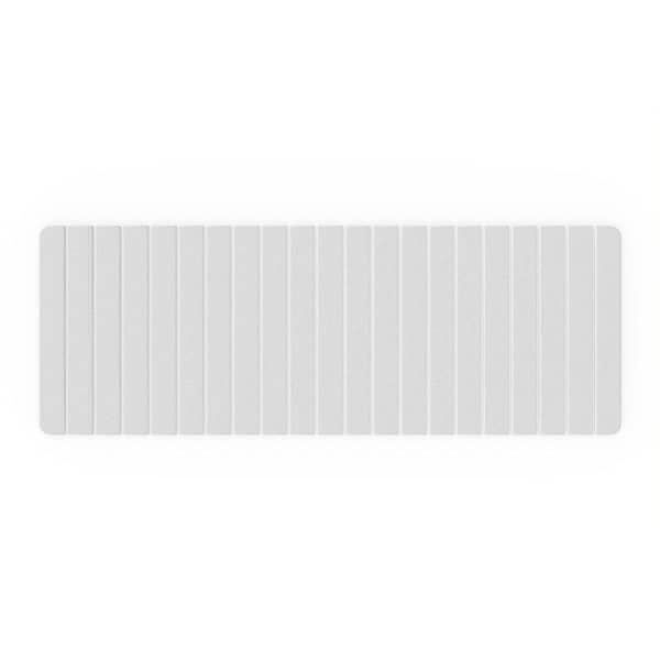 58 in. x 21 in. Quick Dry Extra Large Slatted Natural White Rectangle Diatomite Bathmat